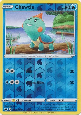 Sword & Shield - 060/202 - Chewtle - Reverse Holo