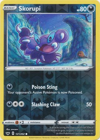 Sword & Shield - 121/202 - Skorupi - Reverse Holo