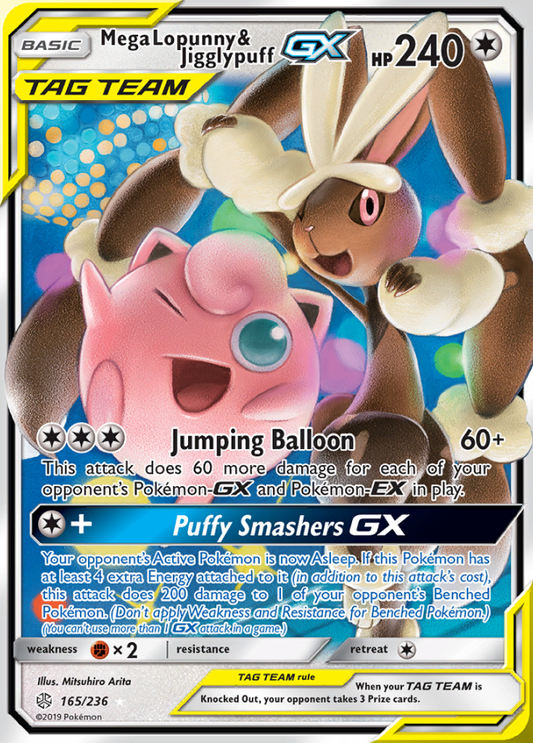 Cosmic Eclipse - 165/236 - Mega Lopunny &amp; Jigglypuff GX (Tag Team)