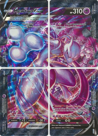 Black Star Promos - SWSH159-SWSH162 - Mewtwo V-Union Set