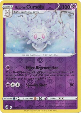 Fusion Strike - 118/264 - Galarian Cursola - Reverse Holo