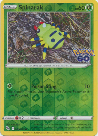 Pokémon GO - 006/078 - Spinarak - Reverse Holo