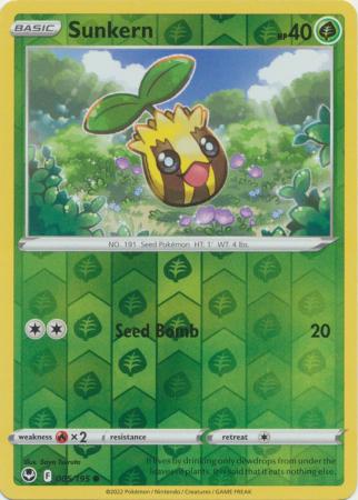 Silver Tempest - 005/195 - Sunkern - Reverse Holo