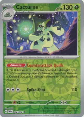 Scarlet & Violet - 006/198 - Cacturne - Reverse Holo
