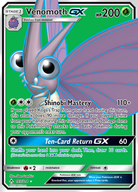 Unbroken Bonds - 193/214 - Venomoth GX