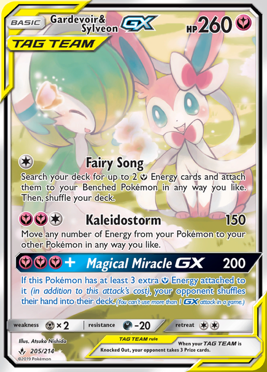 Unbroken Bonds - 205/214 - Gardevoir &amp; Sylveon GX (Tag Team)