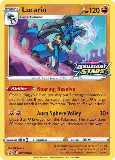 Black Star Promos - SWSH186 - Lucario - Pre-Release Holo