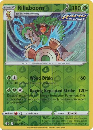 Chilling Reign - 018/198 - Rillaboom - Reverse Holo