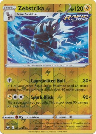Chilling Reign - 051/198 - Zebstrika - Reverse Holo