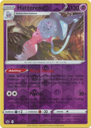 Chilling Reign - 073/198 - Hatterene - Reverse Holo