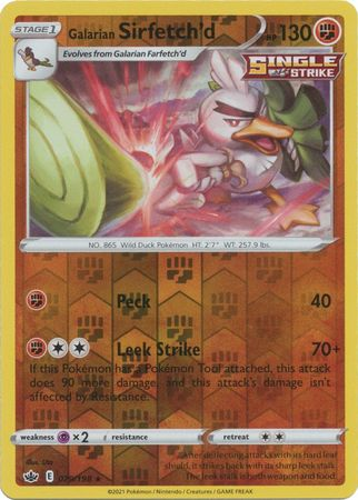 Chilling Reign - 079/198 - Galarian Sirfetch'd - Reverse Holo