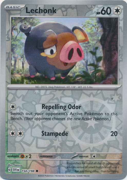 Scarlet & Violet - 154/198 - Lechonk - Reverse Holo