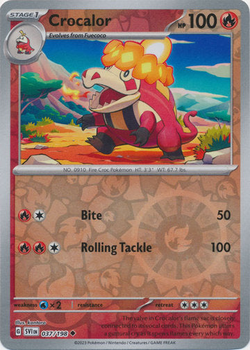 Scarlet & Violet - 037/198 - Crocalor - Reverse Holo
